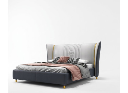 Designer double bed hotel luxury bedroom 150/180x200cm leather