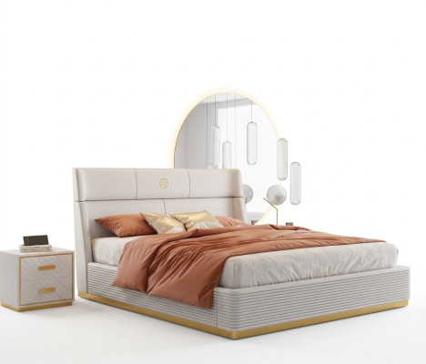 Modern design bed XXL beds double hotel textile 150 180x200cm