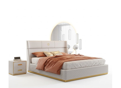Modern design bed XXL beds double hotel textile 150 180x200cm