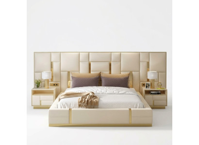 Bed Pillow Design Luxury Wood Double Hotel Beds Marital Sleep Room