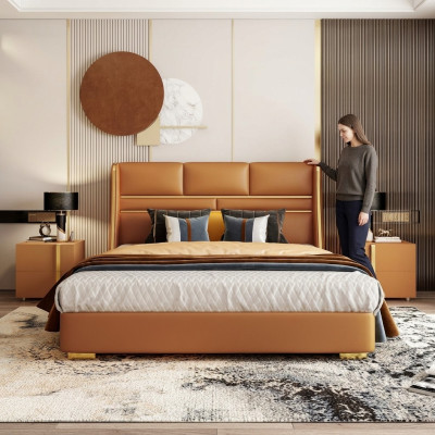 Classic bed double bed beds wood country style bedroom