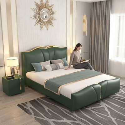 Designer bed bedroom beds textile leather hotel luxury upholstery