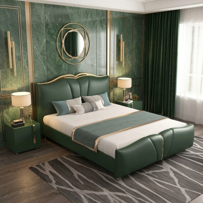 Designer bed bedroom beds textile leather hotel luxury upholstery