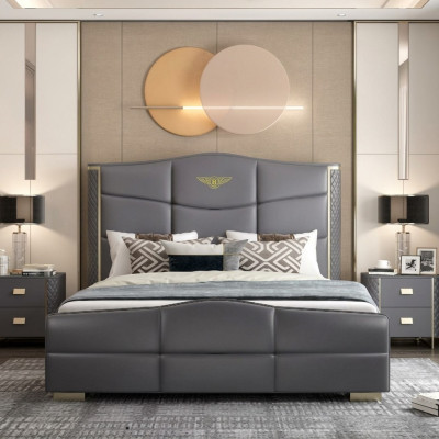Design double bed leather bed beds bed leather upholstery marriage 180x200cm