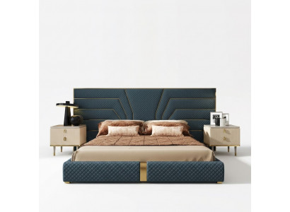 Designer bed 180x200 leather textile beds double bedroom luxury
