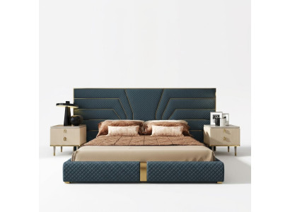 Designer bed 180x200 leather textile beds double bedroom luxury