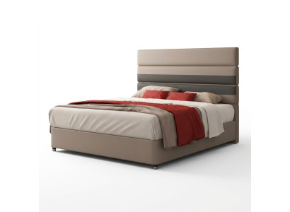 Leather Upholstered Bed Beds Hotel Luxury Designer Double Marriage Bedroom Beige