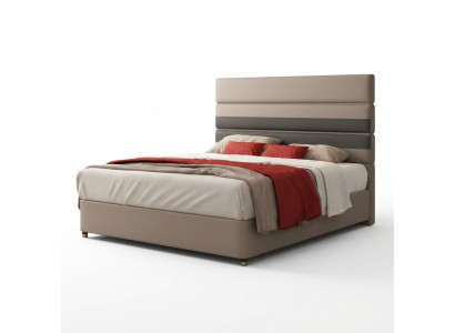 Leather Upholstered Bed Beds Hotel Luxury Designer Double Marriage Bedroom Beige