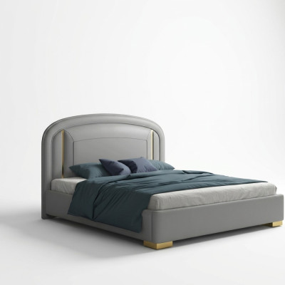 Modern design bed 180x200 velvet metal hotel beds double married sleep