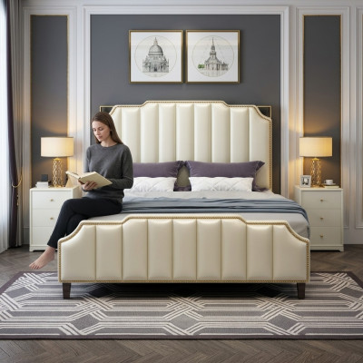 Bed Cushion Design Luxury Double Hotel Beds Matrimonial 180x200cm Sleeping Room