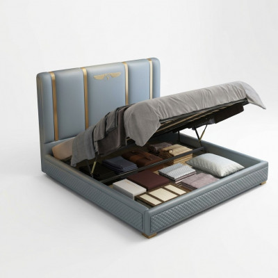 Bed Cushion Design Luxury Metal Beds Double Matrimonial Sleep Room Leather