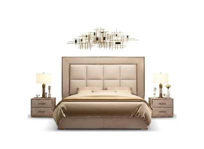 Classic upholstered leather faux leather double bed luxury design beds double