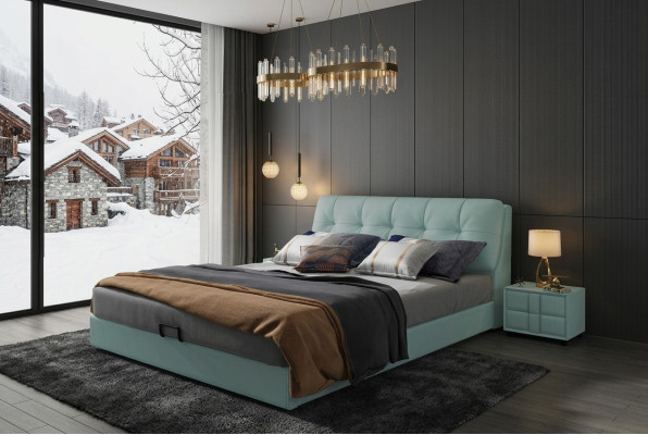 Designer bed 180x200 leather metal beds double sleep room luxury marriage