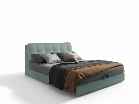 Designer bed 180x200 leather metal beds double sleep room luxury marriage