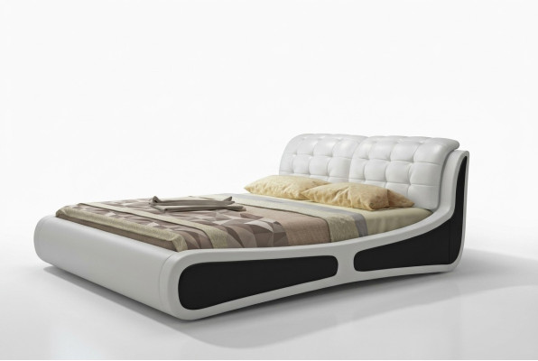 Bed Cushion Design Luxury Double Bed White 180x200cm Bedroom Leather