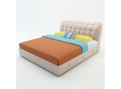 Bed Pillow Design Luxury Decor Double Hotel Beds Marriage Sleep Room Leather