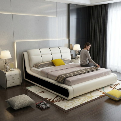 Luxury bedroom bed double beds wood 180x200cm designer hotel