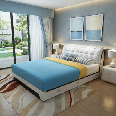 Double bed, matrimonial bed, design luxury upholstered bed, luxury design bed, leather.
