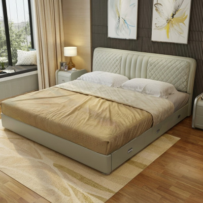 Fabric design bed double beds luxury marriage modern hotel frame sleep