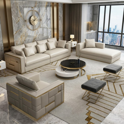 Design luxury sofa set leather sofa upholstered couch design furniture set