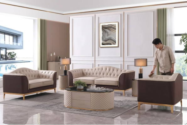 Luxury Furniture Sofa Set Couch Sofa Decoration Upholstery 3+2+1 Seater + Coffee Table