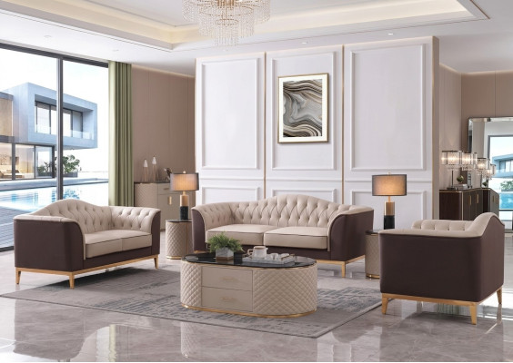 Luxury Furniture Sofa Set Couch Sofa Decoration Upholstery 3+2+1 Seater + Coffee Table
