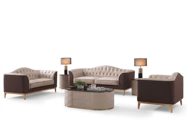 Luxury Furniture Sofa Set Couch Sofa Decoration Upholstery 3+2+1 Seater + Coffee Table