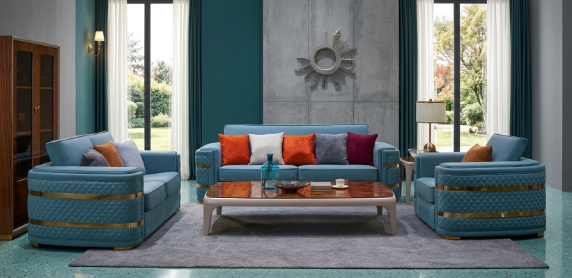 Classic sofa upholstery 3+2+1 seater couches leather seating suite living room