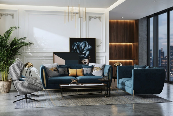 Sofa set 3+1 seater set design sofas upholstered couches textile relaxation luxury