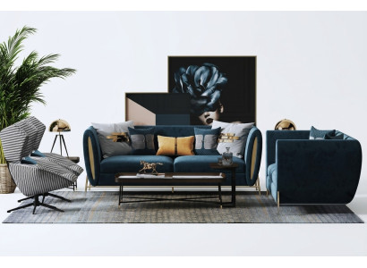 Sofa set 3+1 seater set design sofas upholstered couches textile relaxation luxury