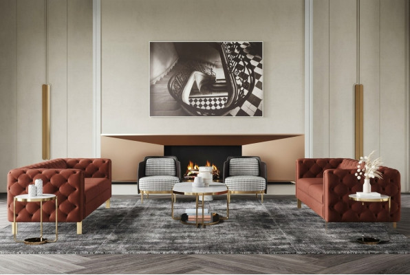 Sofa set seating cushions 4-piece. Living room set couches luxury