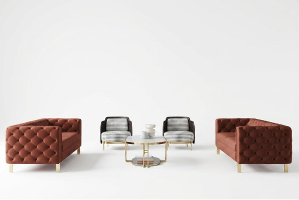 Sofa set seating cushions 4-piece. Living room set couches luxury
