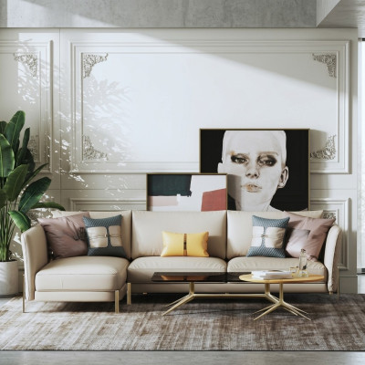 Designer suite sofa couch corner sofa with ottoman upholstered living landscape
