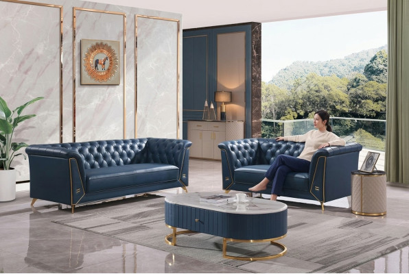 Luxury Chesterfield Sofa Set 3+2 Seater Coffee Table Furniture Couch