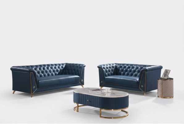 Luxury Chesterfield Sofa Set 3+2 Seater Coffee Table Furniture Couch