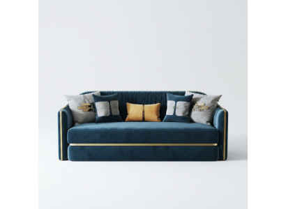 Design Textile Stainless Steel Big 3-Seater Couch Leather Fabric Sofas Couches Furniture