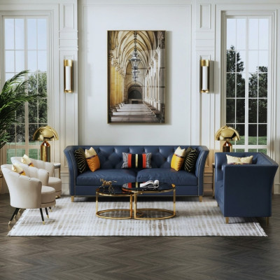 Modern Chesterfield Sofa Set 3+2 Seater Stylish Couches Leather Furniture