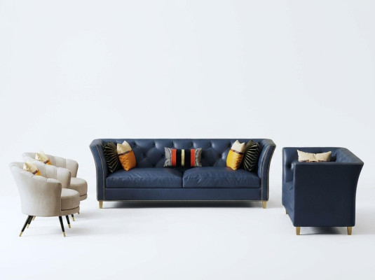 Modern Chesterfield Sofa Set 3+2 Seater Stylish Couches Leather Furniture