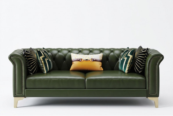 Classic three-seater couch furniture upholstered sofa 3-seater leather couches
