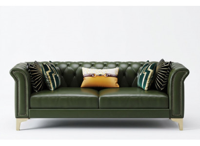 Classic three-seater couch furniture upholstered sofa 3-seater leather couches
