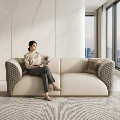 Sofa Three-seater Couch Classic New Upholstery 3-Seater Decorative Leather Couches