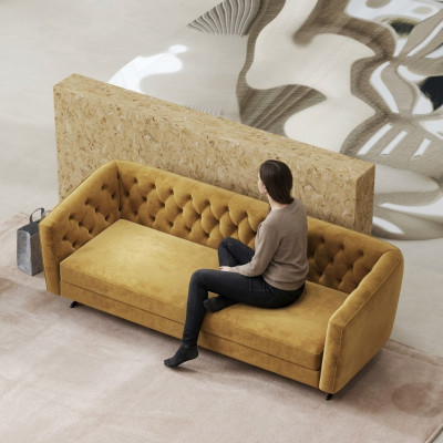 Italian style furniture 3-seater couch sofa upholstered fabric fabric sofa couches