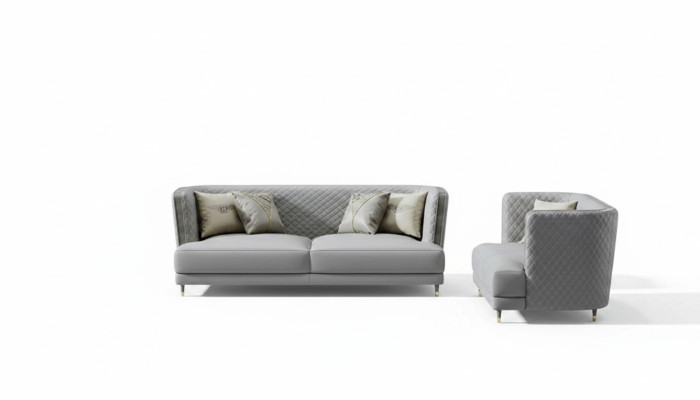 Gray sofa set 3+2 seater modern upholstered living room sofas