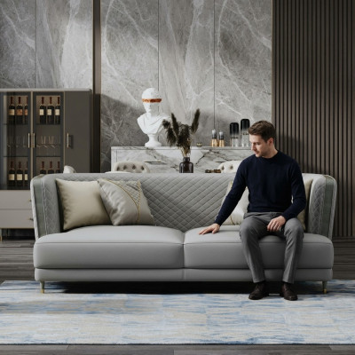 Three-seater couch upholstery design sofa seat decor sofas room furniture modern