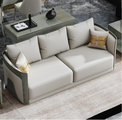 Sofa three-seater couch classic new upholstery decor 3-seater leather couches