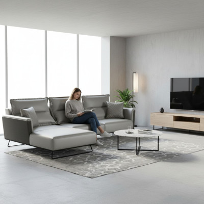 Designer leather sofa corner sofa upholstered corner couch seat L-shaped suite sofa
