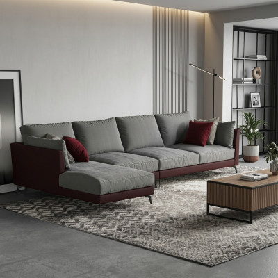 Corner sectional L-shaped living area sofa upholstered suite fabric sofas furniture