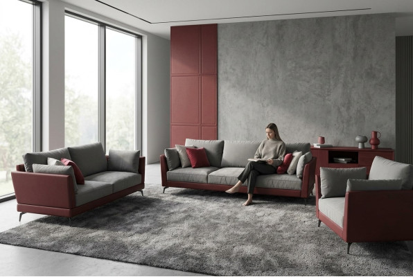 Sofa set 3+2+1 seater fabric textile living landscape sofas couches upholstery