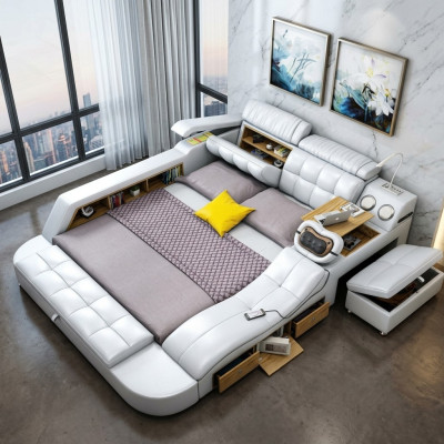 Bed Multifunction - Safe - Heating Lounger - USB - Sound Double Beds