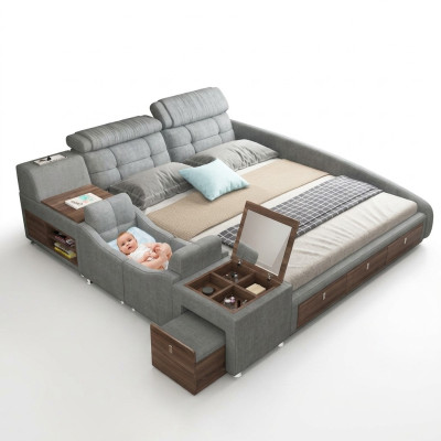 Leather Bed Beds Upholstery Double Multifunction 180x200 Leather Bed Frame Design